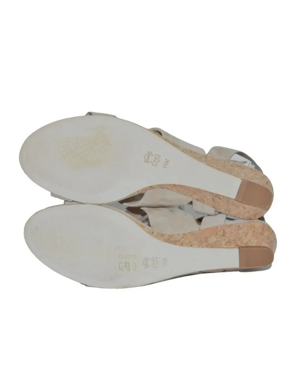 New! Tory Burch North Suede Low Wedge Sandal Fumo Tan Size 11 M CO1